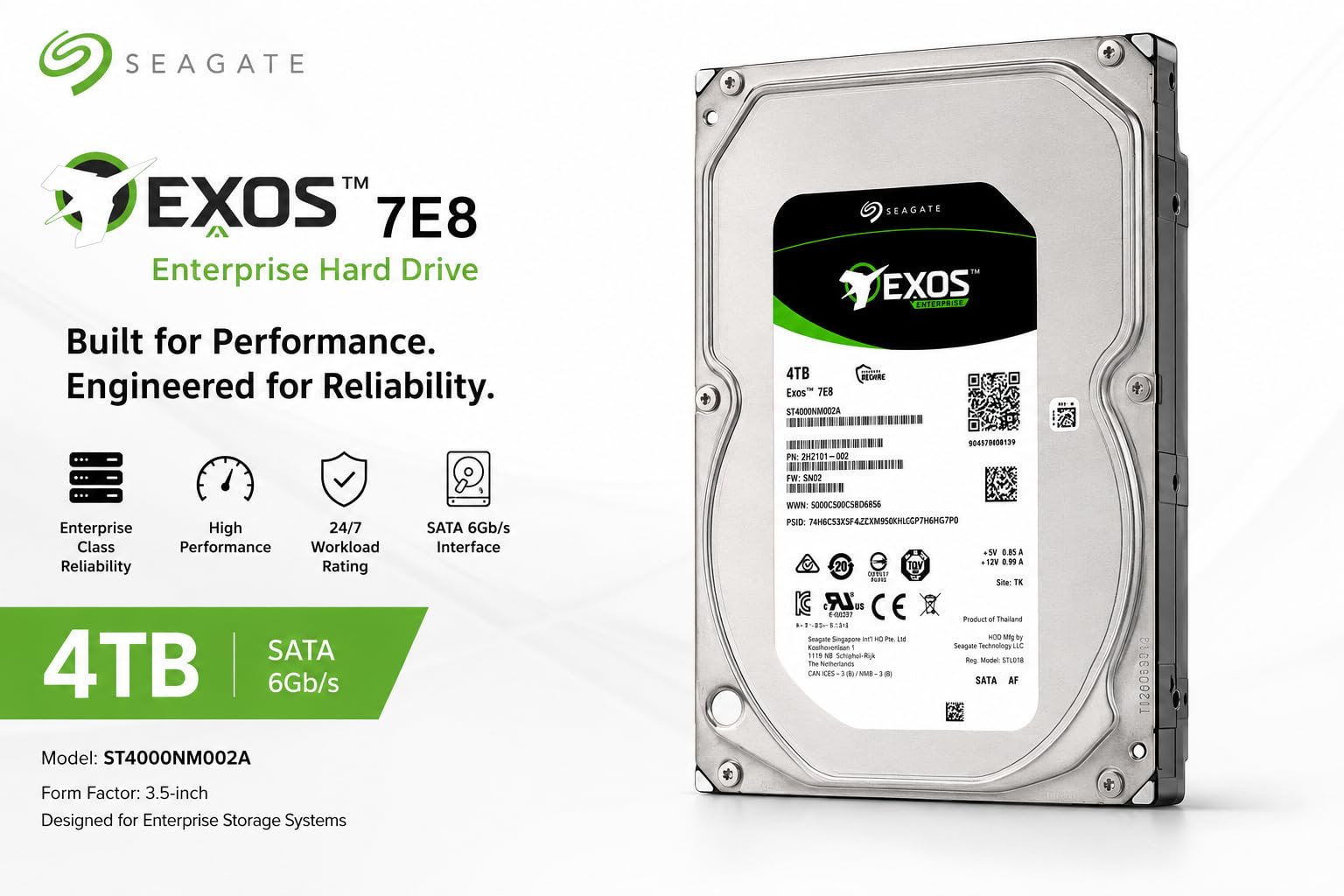 Amazon.com: Seagate Exos 7E8 4TB Enterprise HDD – ST4000NM002A